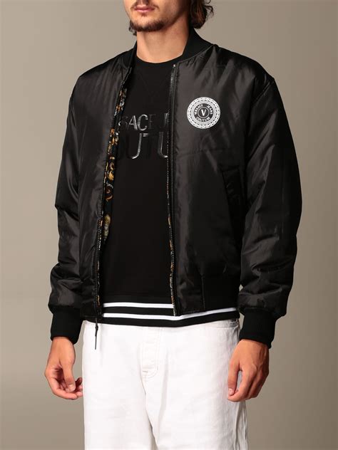 versace jeans black jacket|Versace Jeans couture jacket men's.